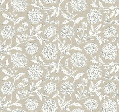 Antonina Vella Jardin Chatsworth Garden Wallpaper - Taupe