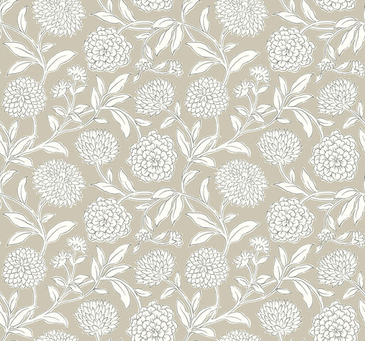 Antonina Vella Jardin Chatsworth Garden Wallpaper - Taupe