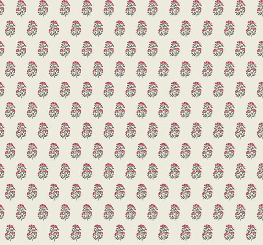 Antonina Vella Jardin Sylvie Wallpaper - Red & Charcoal