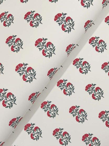 Antonina Vella Jardin Sylvie Wallpaper - Red & Charcoal