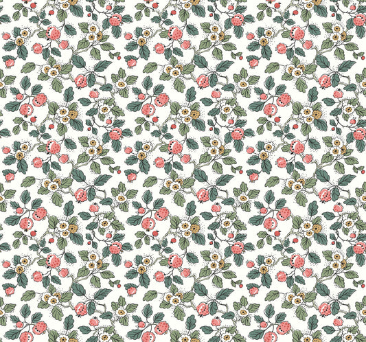 Antonina Vella Jardin Framboise Wallpaper - Berry & Green