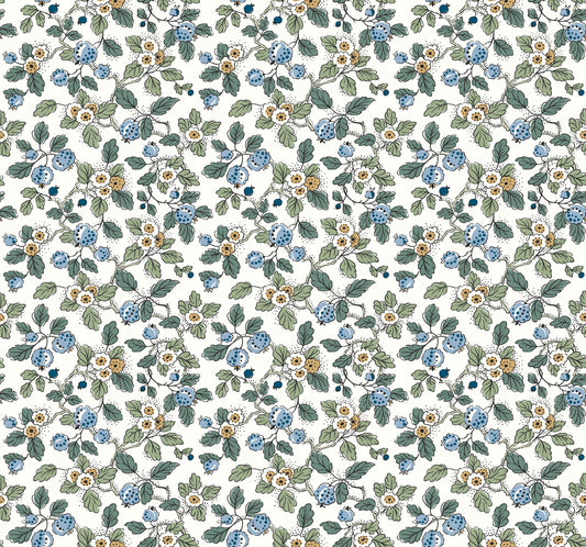 Antonina Vella Jardin Framboise Wallpaper - Blue & Green
