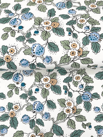 Antonina Vella Jardin Framboise Wallpaper - Blue & Green