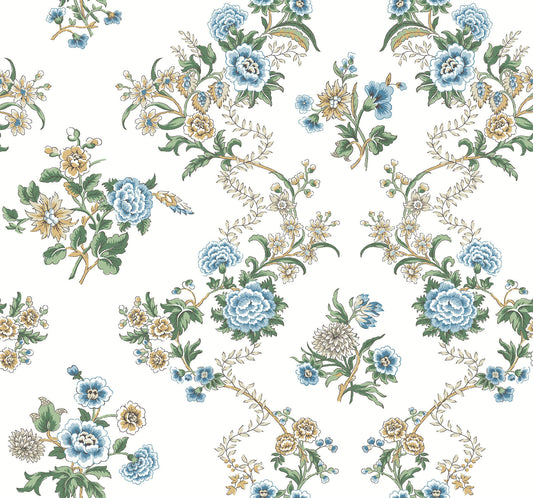 Antonina Vella Jardin Genevieve Wallpaper - Blue & Green