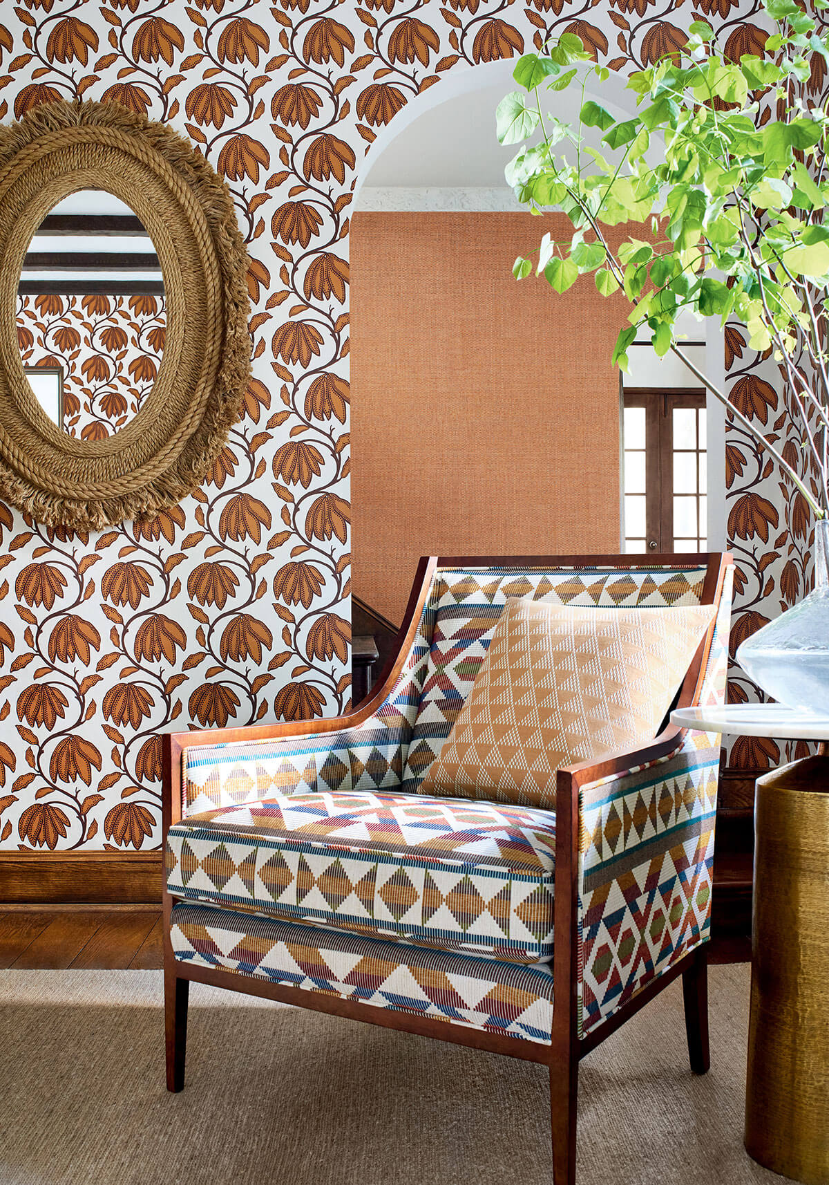 T12006 Thibaut Vista Desert Flower Wallpaper - Ochre – US Wall Decor