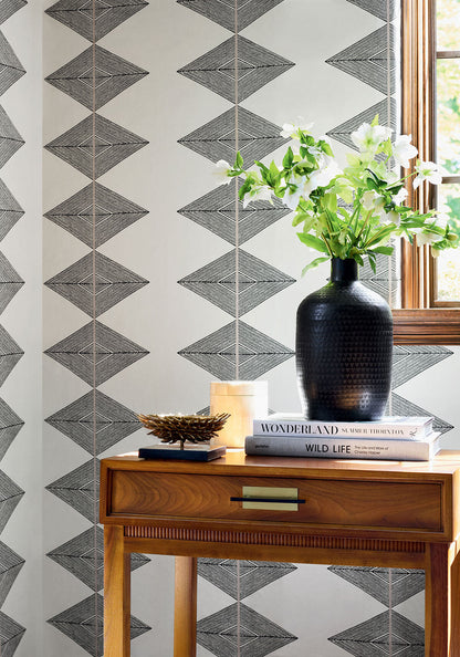 Thibaut Vista Reflection Wallpaper - Basalt Black