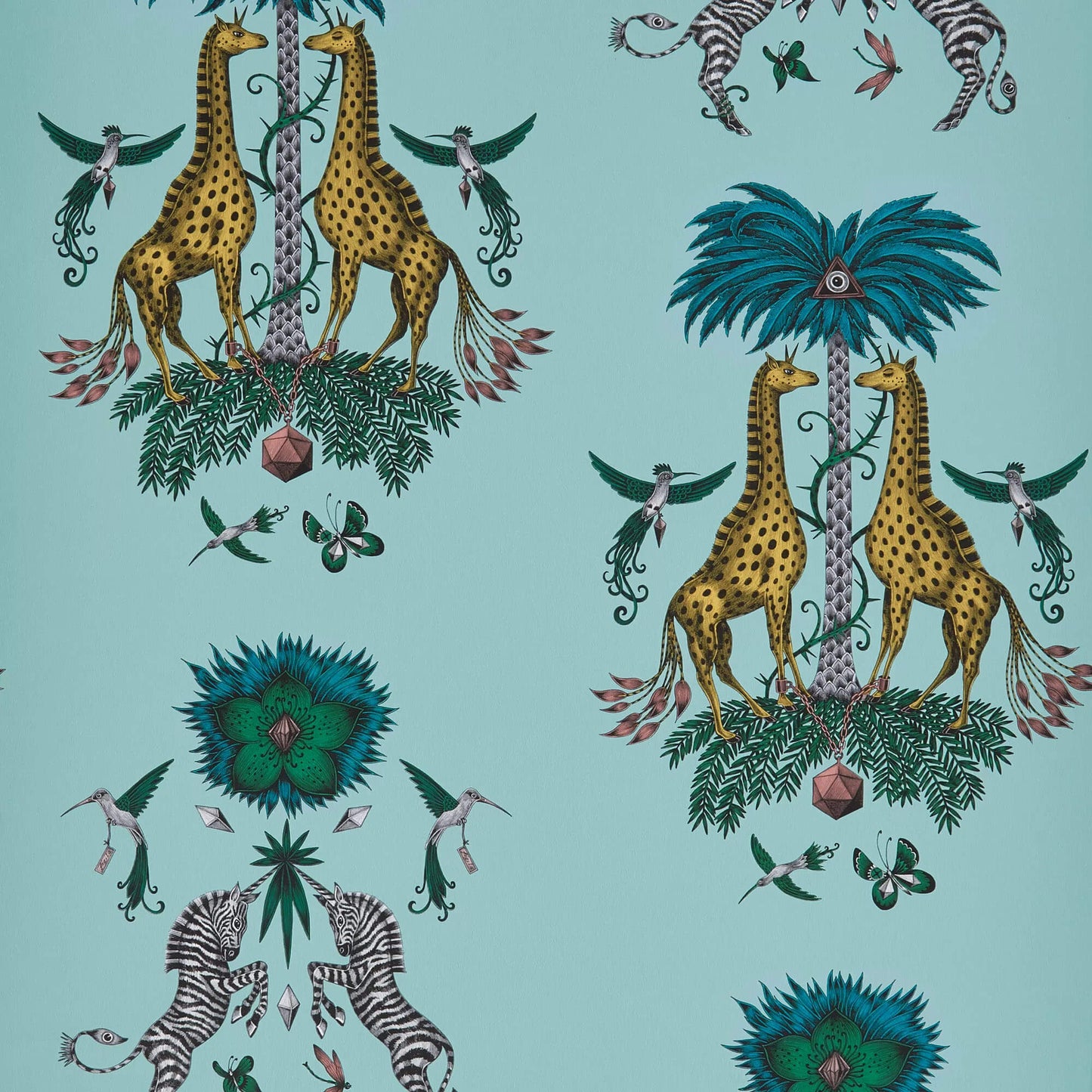 Clarke & Clarke Wilderie Creatura Wallpaper - Turquoise