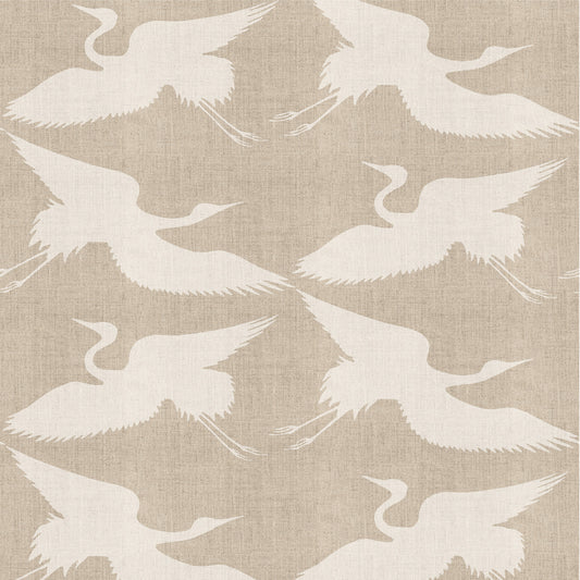 Mitchell Black Kids Paper Cranes Wallpaper - Raw Linen