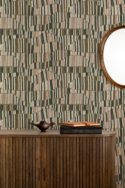Mitchell Black Forbes Masters Jamaican Waves Wallpaper - Olive Blush