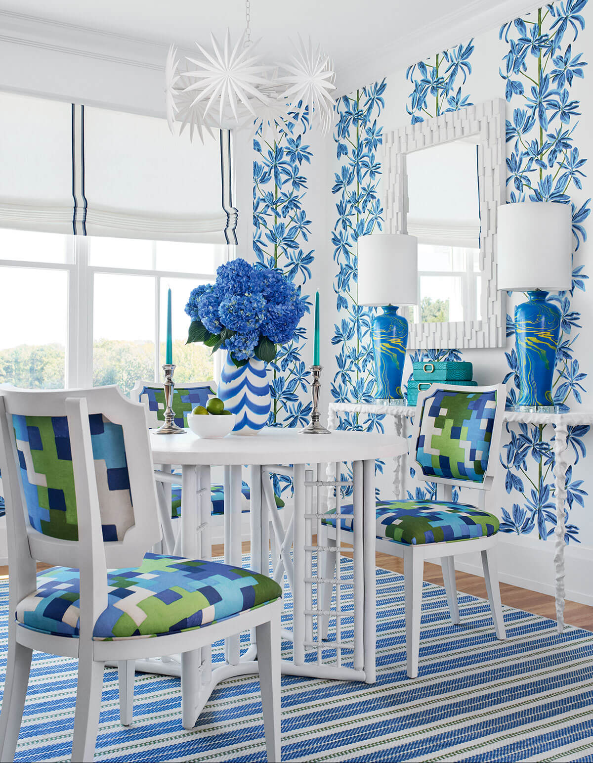 Thibaut Wanderlust Mangrove Tree Wallpaper - Blue & White