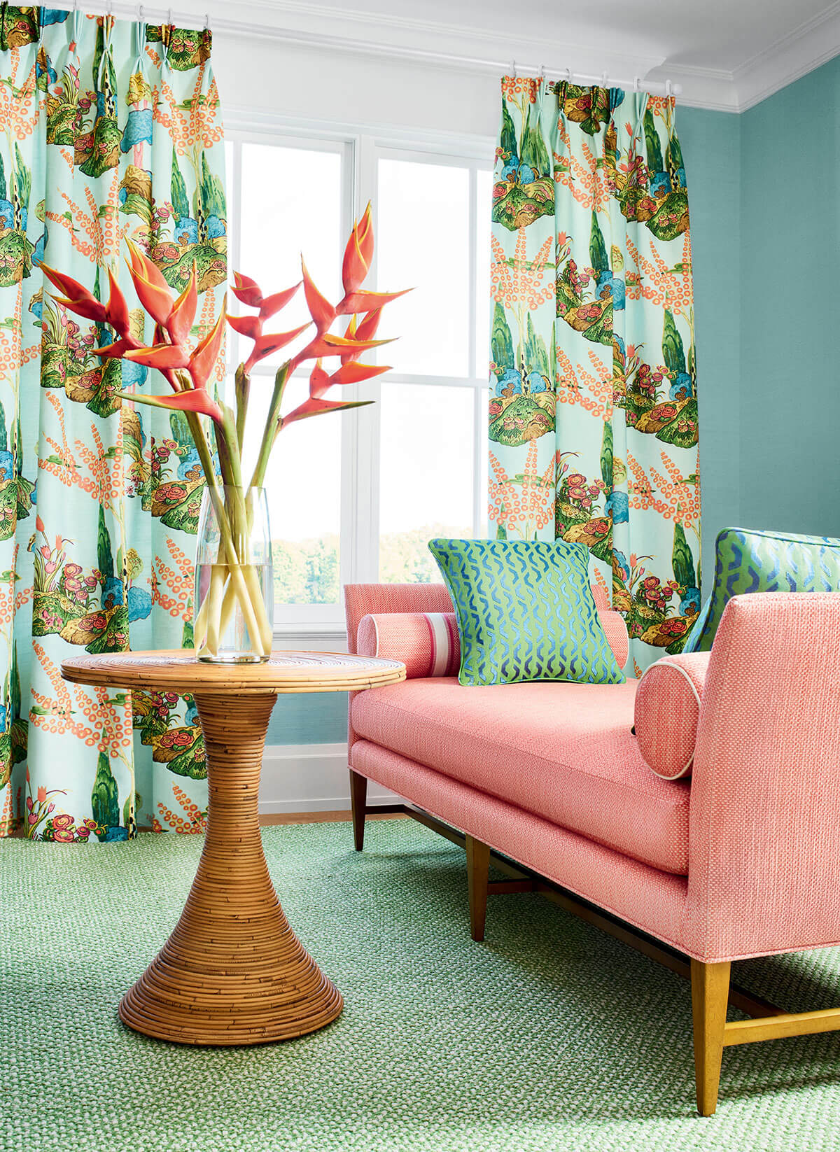 Thibaut Wanderlust Orleans Wallpaper - Turquoise