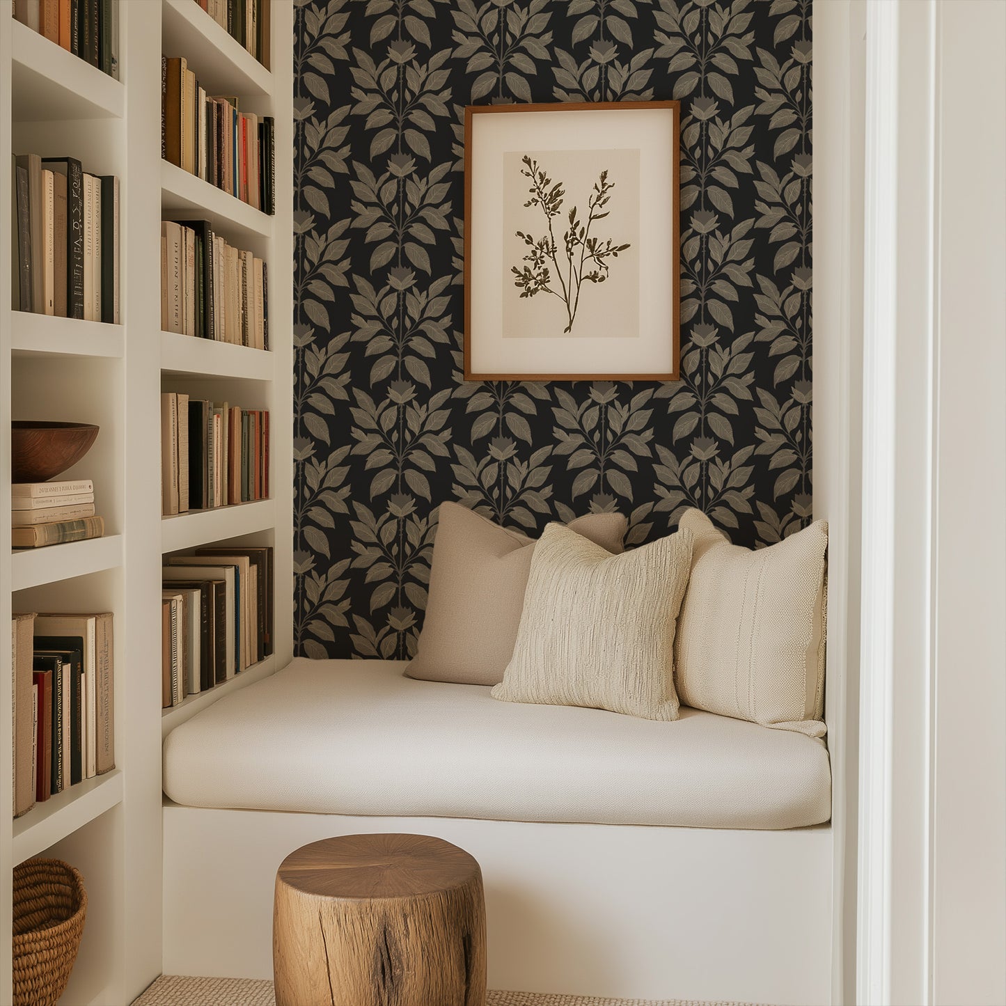 Mitchell Black Botanical Legacy Wayward Petal Wallpaper - Chimney Black