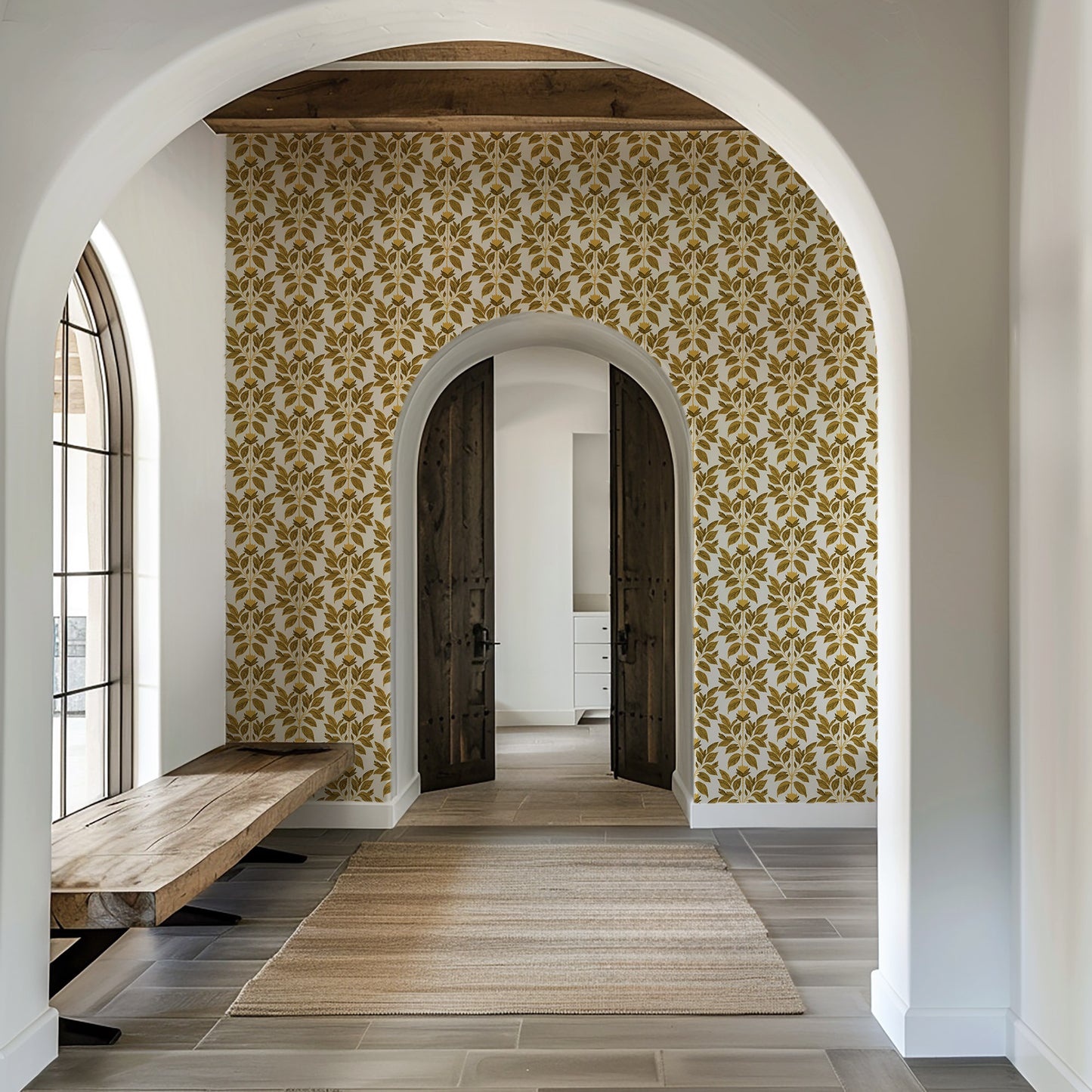 Mitchell Black Botanical Legacy Wayward Petal Wallpaper - Saffron