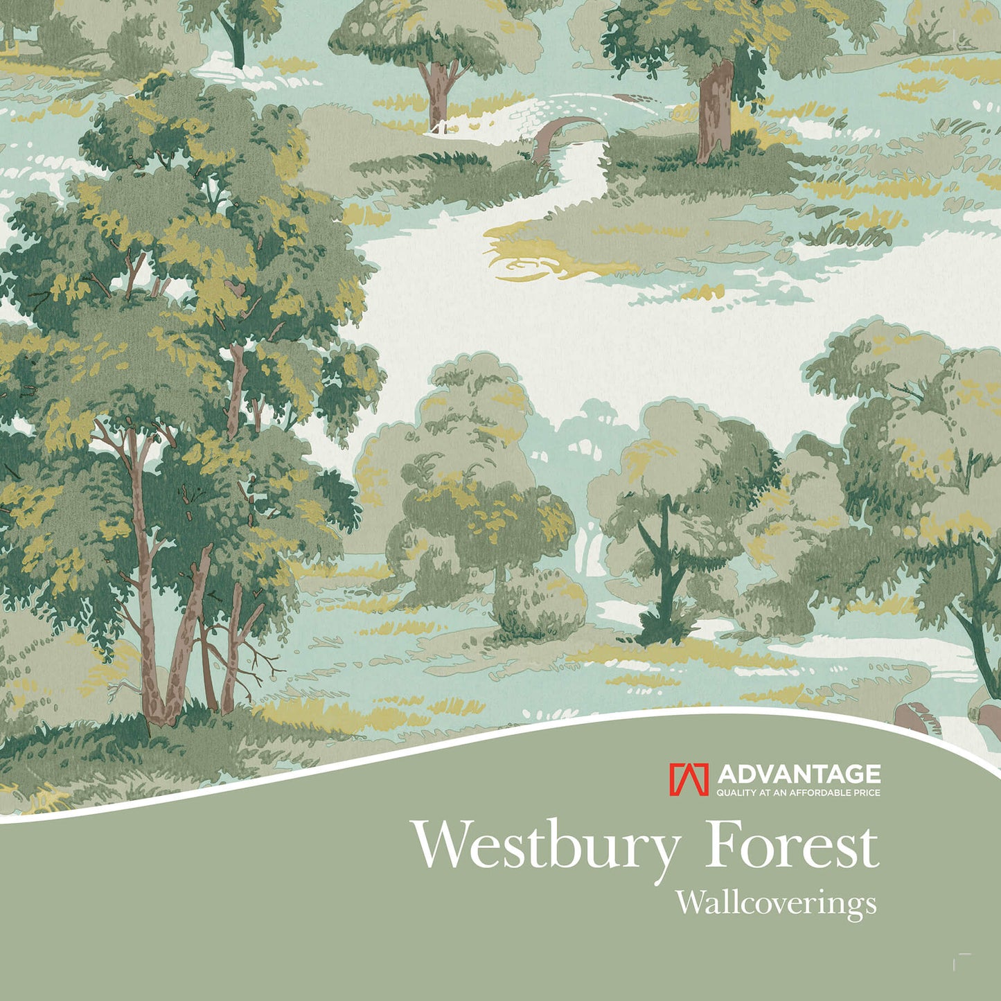 Westbury Forest Woodland Toile Wallpaper - Blue