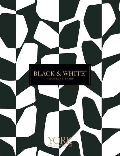Black & White Resource Library Graphic Geo Blocks Wallpaper - White & Cream