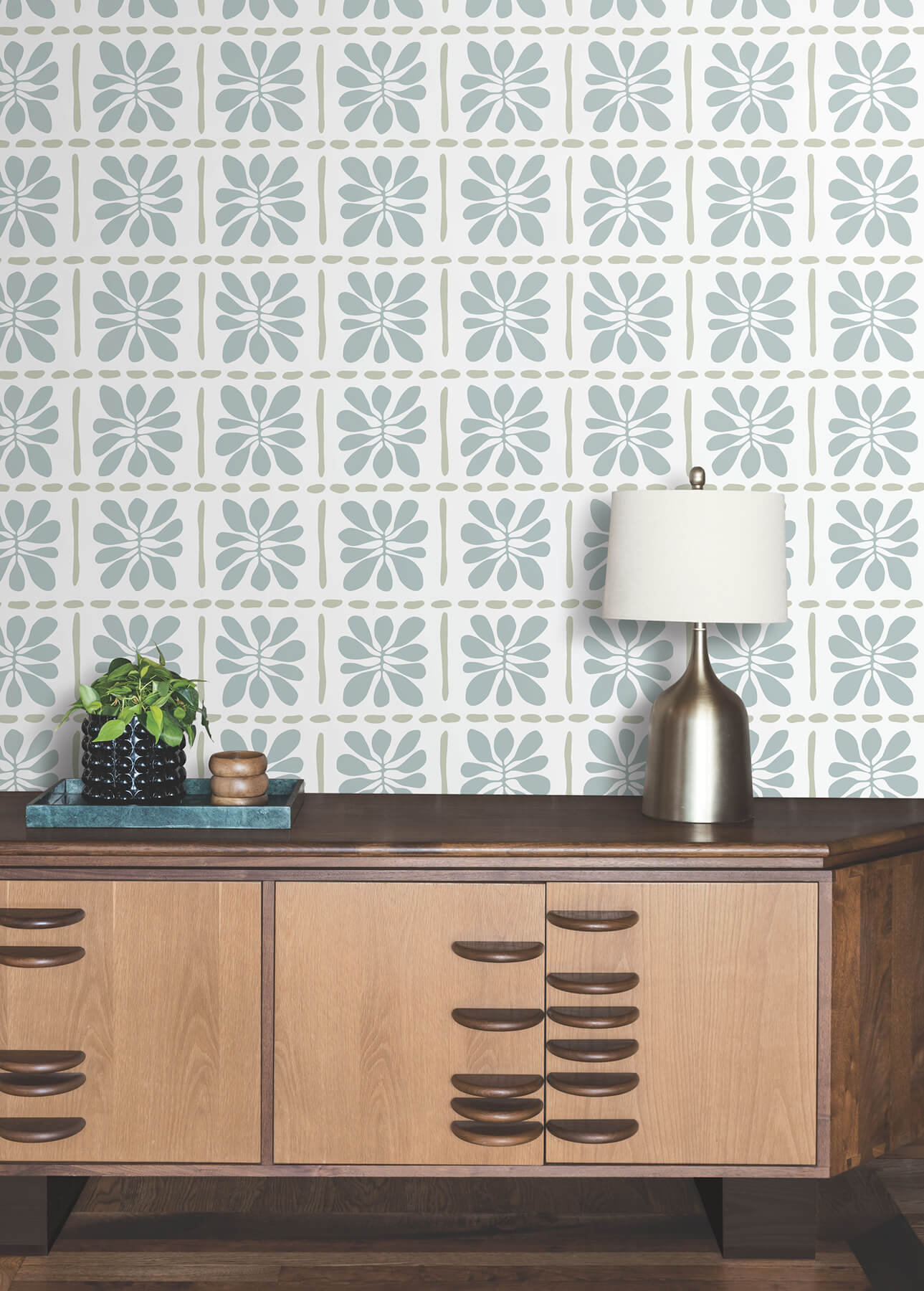 York Artisan Studio Mimosa Fleur Wallpaper - Mineral