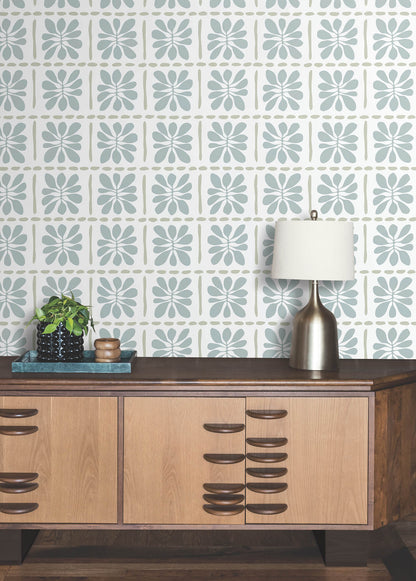 York Artisan Studio Mimosa Fleur Wallpaper - Mineral