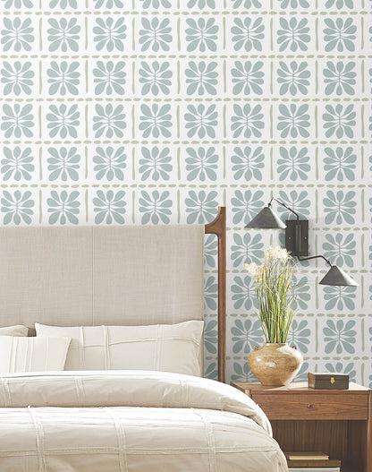 York Artisan Studio Mimosa Fleur Wallpaper - Mineral