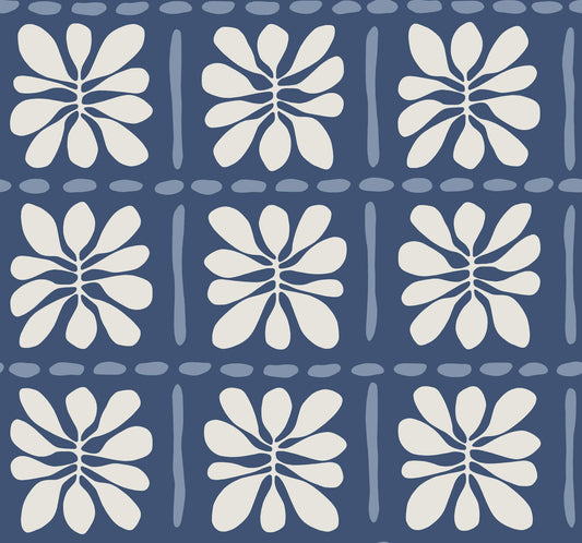 York Artisan Studio Mimosa Fleur Wallpaper - Ultramarine