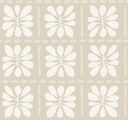 York Artisan Studio Mimosa Fleur Wallpaper - Nude
