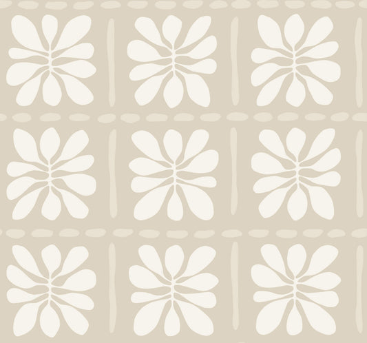 York Artisan Studio Mimosa Fleur Wallpaper - Nude