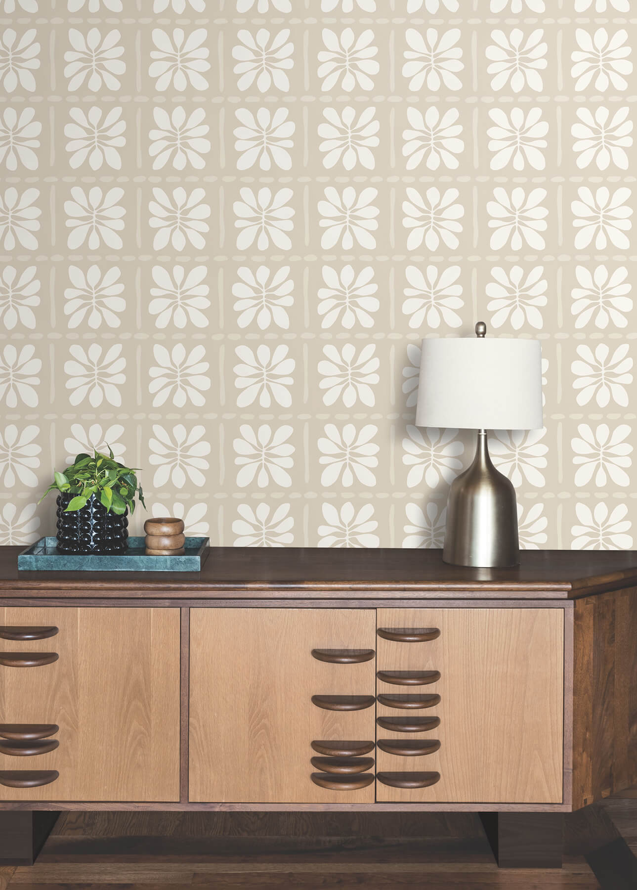 York Artisan Studio Mimosa Fleur Wallpaper - Nude