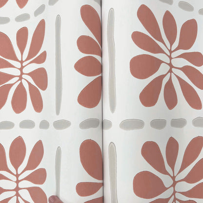 York Artisan Studio Mimosa Fleur Wallpaper - Terracotta