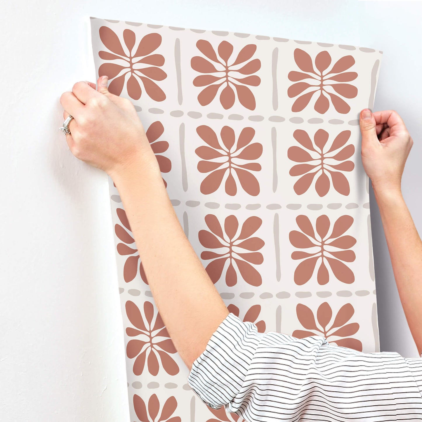 York Artisan Studio Mimosa Fleur Wallpaper - Terracotta