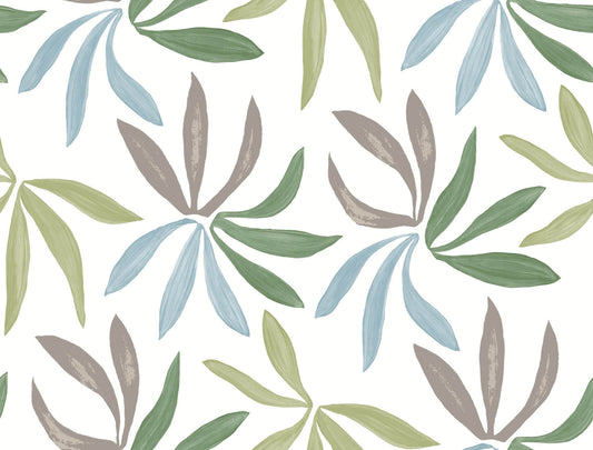 York Artisan Studio Little Garden Wallpaper - Alpine & Sky & Silver