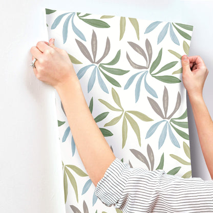 York Artisan Studio Little Garden Wallpaper - Alpine & Sky & Silver