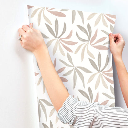 York Artisan Studio Little Garden Wallpaper - Nude & Blush