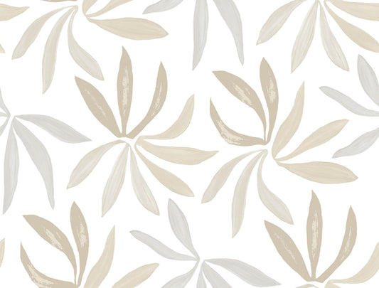 York Artisan Studio Little Garden Wallpaper - Neutral & Pearl