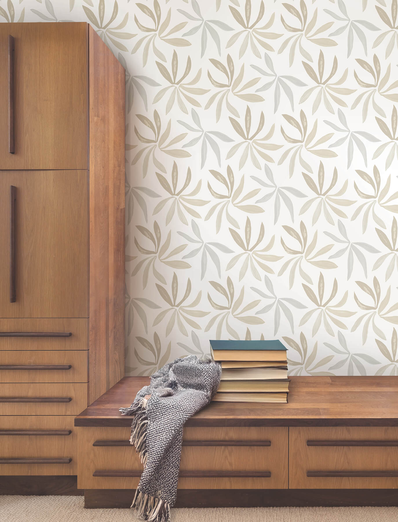 York Artisan Studio Little Garden Wallpaper - Neutral & Pearl
