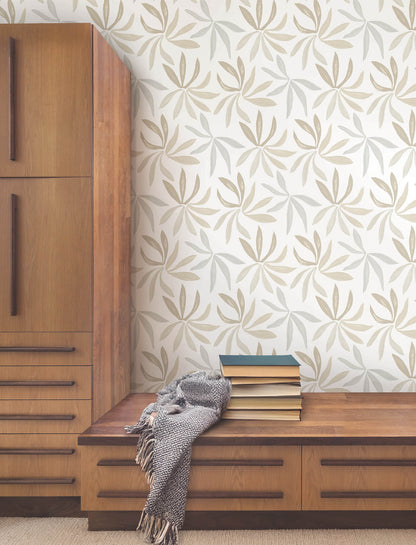 York Artisan Studio Little Garden Wallpaper - Neutral & Pearl