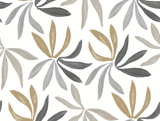 York Artisan Studio Little Garden Wallpaper - Graphite & Gold