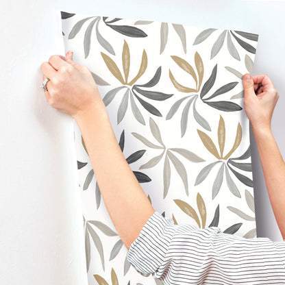 York Artisan Studio Little Garden Wallpaper - Graphite & Gold