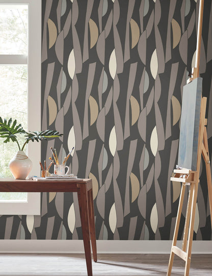 York Artisan Studio Balance Wallpaper - Carbon & Graphite