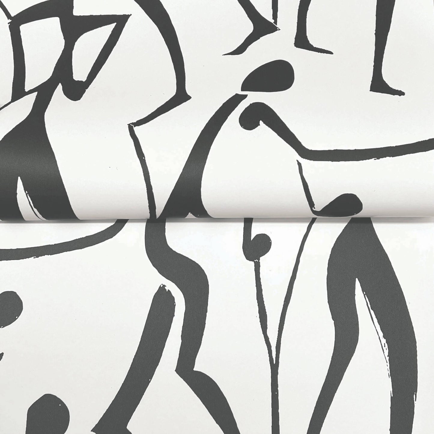 York Artisan Studio Joyful Dancers Wallpaper - Carbon Black