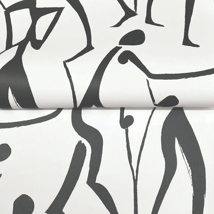 York Artisan Studio Joyful Dancers Wallpaper - Carbon Black