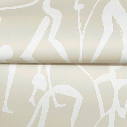 York Artisan Studio Joyful Dancers Wallpaper - Nude