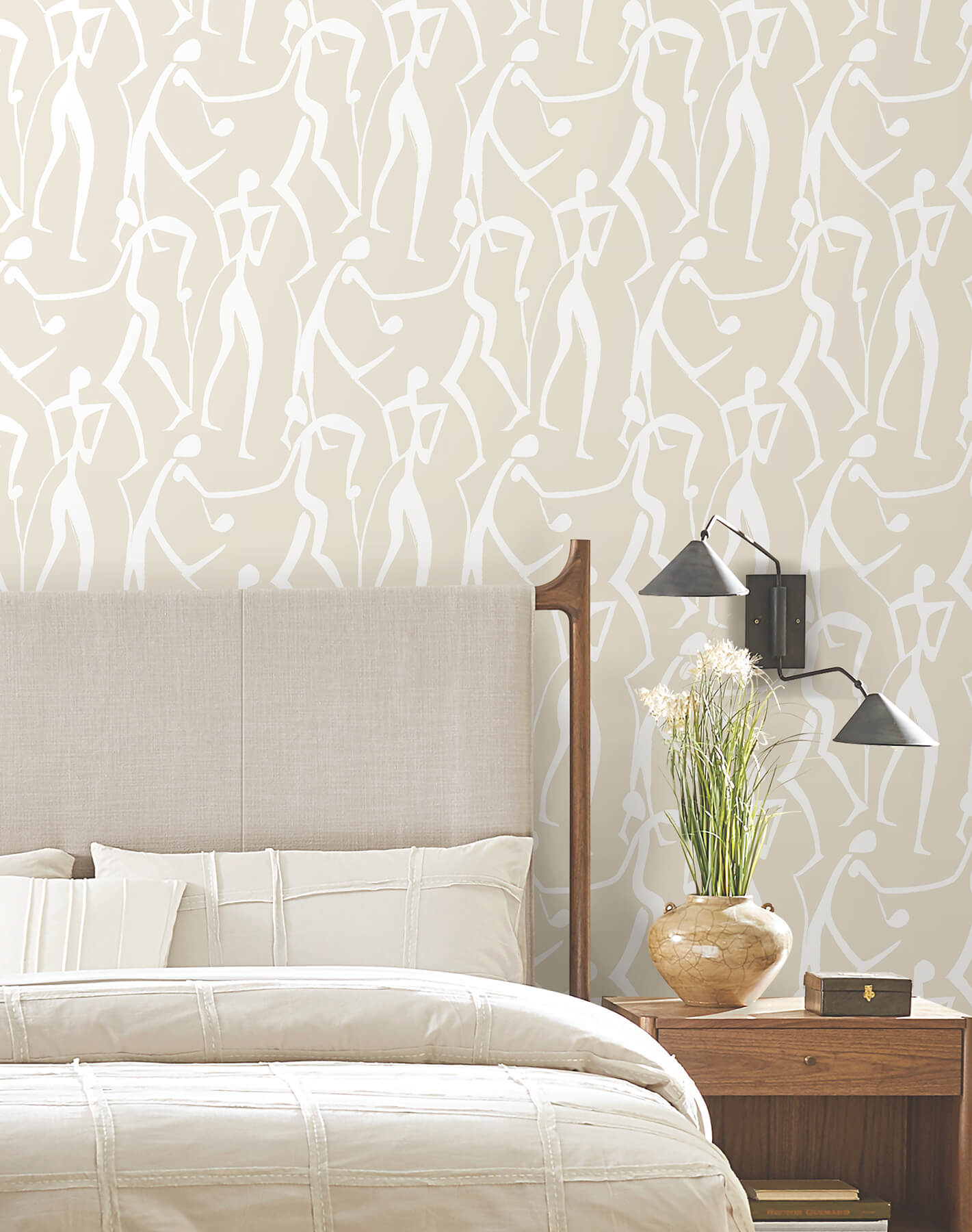 York Artisan Studio Joyful Dancers Wallpaper - Nude