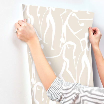 York Artisan Studio Joyful Dancers Wallpaper - Nude