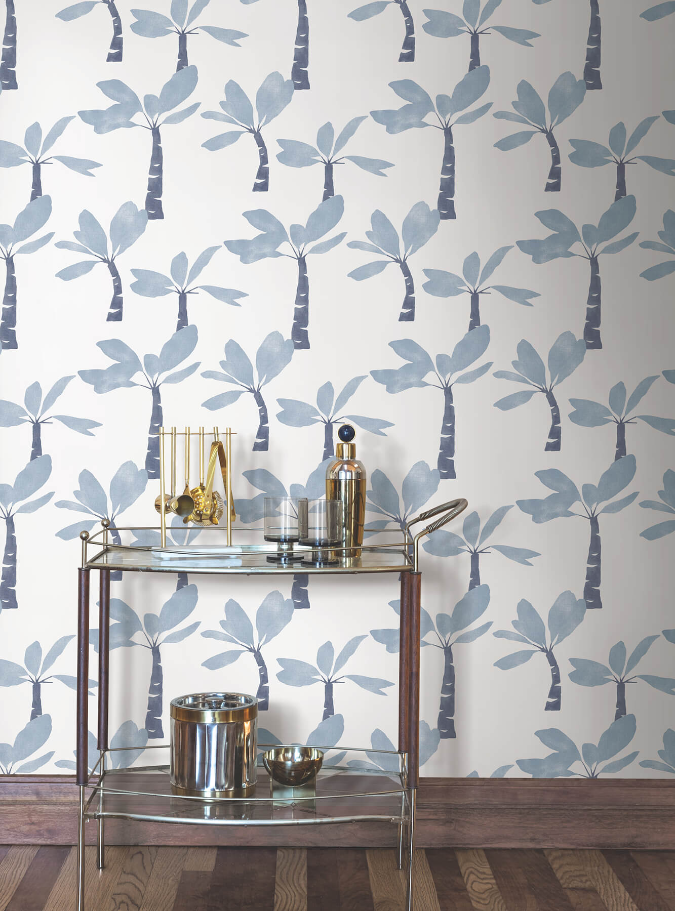 York Artisan Studio Painted Oasis Wallpaper - Ultramarine