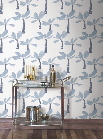 York Artisan Studio Painted Oasis Wallpaper - Ultramarine