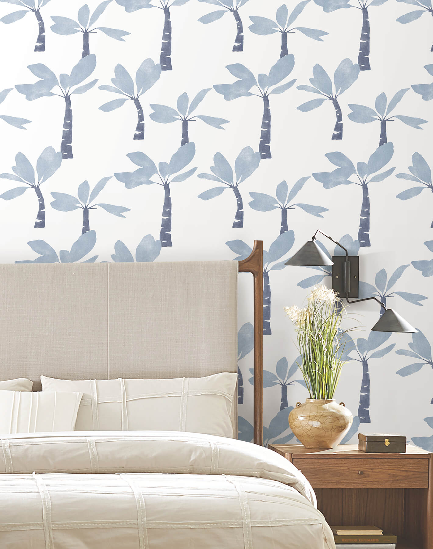 York Artisan Studio Painted Oasis Wallpaper - Ultramarine