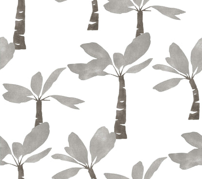 York Artisan Studio Painted Oasis Wallpaper - Carbon & Graphite