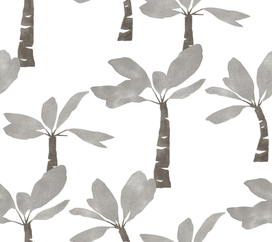 York Artisan Studio Painted Oasis Wallpaper - Carbon & Graphite