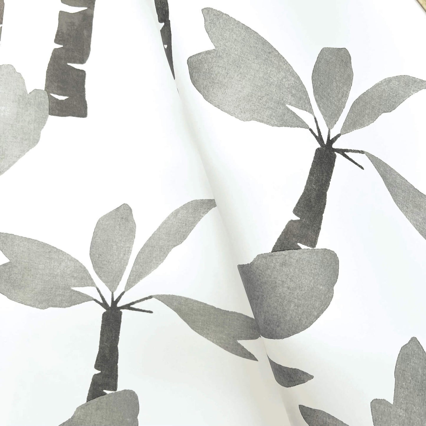 York Artisan Studio Painted Oasis Wallpaper - Carbon & Graphite