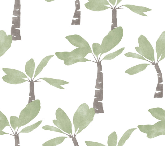 York Artisan Studio Painted Oasis Wallpaper - Leaf Green