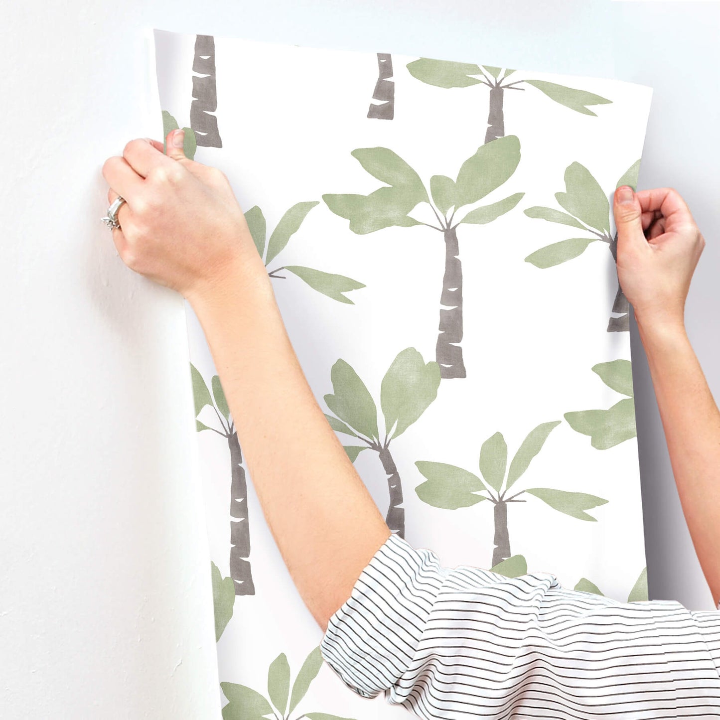 York Artisan Studio Painted Oasis Wallpaper - Leaf Green